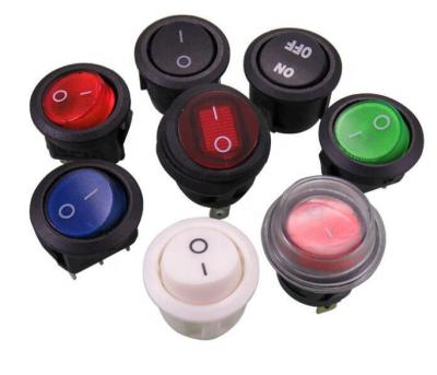 China ABS 12V 20A Car Truck Rocker Ampere Round LED Rocker Switch On-Off Control, Blue, Green, Yellow, Red for sale