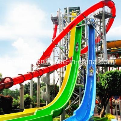 China Water Theme Freefall Aqua World High Speed Water Slides Fiberglass for sale