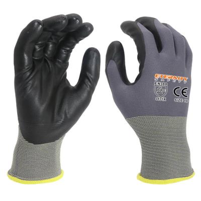 Chine Wholesale Cheap Wholesale Black 15G Palm Liner Palm Coating Flexible Nylon Oil Resistant Hand Safe Nitrile Gloves à vendre