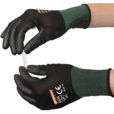 China Cut Out Competitive Price Flexible Electronic Work Heavy Duty PU Coated Gloves for sale