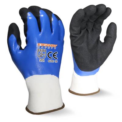 China water hose & oil resistant and wearable full palm nitrile coated oil and water proof gloves sandy nitrile for sale