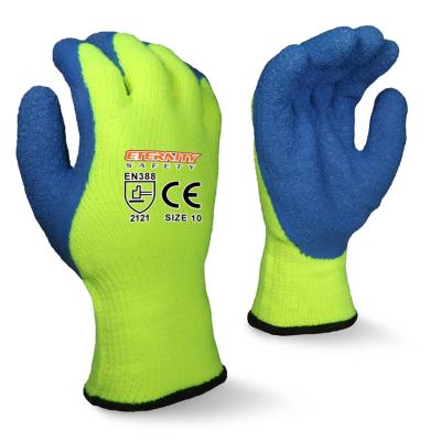 China Flexible Winter Warm Latex Coated Foam Anti Slip Shell Protective Hand Gloves Durable Knitting Safety for sale