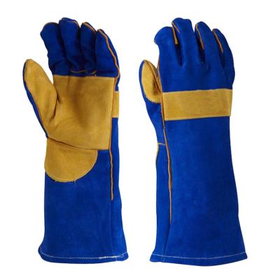 China 14 Inch or 16 Inch Grade A Grade Heat Resistant High Quality Cowhide Leather Welding Gloves for sale