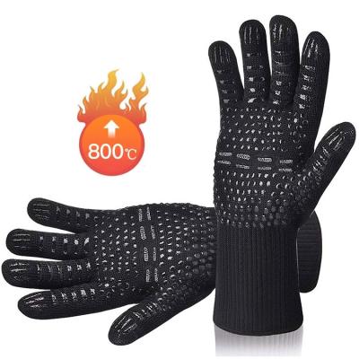 Cina Traditional Custom Logo Barbecue Oven Cooking Heat Resistant Gloves in vendita