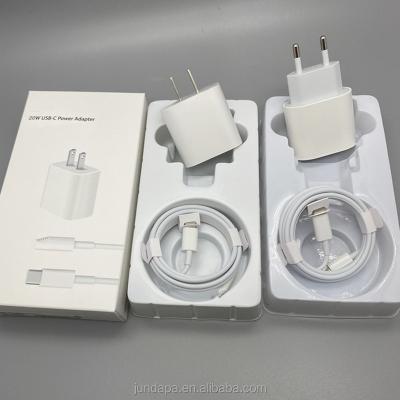 China Smart Mobile Phone 2 in 1 Set Original 20W USB PD Charger USB C Type C Power Adapter Original C Cable For Apple iPhone 13 12 11 for sale