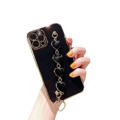 China 2022 Matte TPU Cases Cover Love Fashion Plating Wristband Phone Case Best Selling For iPhone 13 Pro Max for sale