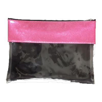 China Cosmetic Pouch Glitter Dress Zipper Cosmetic Bag Transparent Glitter Cosmetic Bag With Zipper for sale