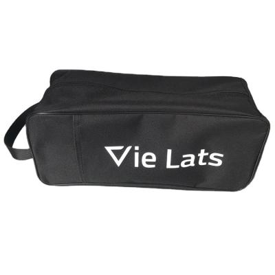 China Durable Custom Gift Sport Shoe Zipper Bag 600d Polyester Oxford PVC Coating Black Portable Outdoor Shoe Bag for sale