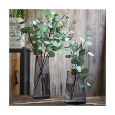 China Country style/elegant rural style plant artificial eucalyptus leaves simulation greenery decorative single stems for sale