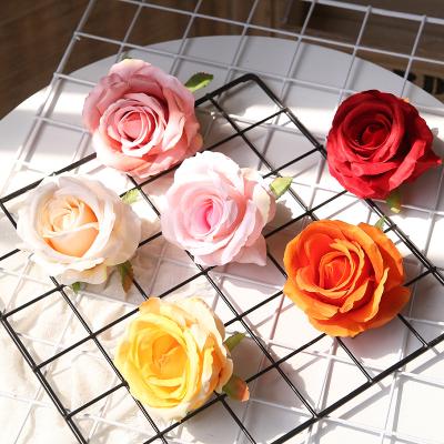 China Home.Restaurant.Bar.Hotel.Wedding Supplies Flores Wholesale Artificial Flower Head High Quality Silk Velvet Rose Hydrangea Flower Heads Corsage 10cm for sale