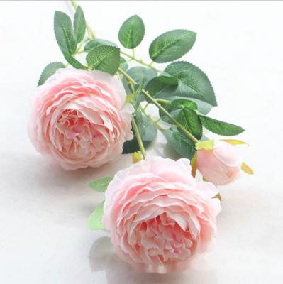 China Wholesale Home.Restaurant.Bar.Hotel.Wedding Decoration Silk Peony Flowers Artificial Flower 3 Head Artificial Peony Flower Arrangement for sale