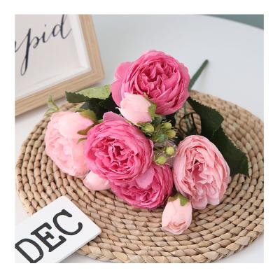 China Home.Restaurant.Bar.Hotel.Wedding Wedding Touch Large Bouquet Artificial Peony Silk Home Decorative Flower Fake Garden Plants Nature Green Flowers for sale