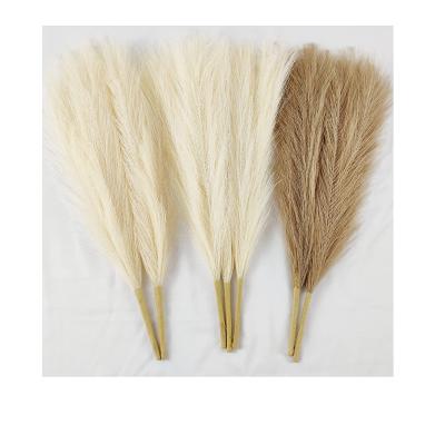 China Gray Faux Grass Flower Arrangement Pampas Grass Mini Blush Pampas Rose Wedding Centerpiece Home Decor Celebration 45cm 7Forks Artificial for sale