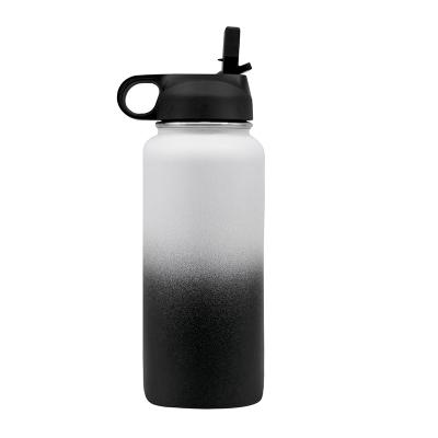 China Creative Business Wevi Teal Color Changing Stainless Steel Vacuum Insulated Water Bottle With Carabiner Lid for sale