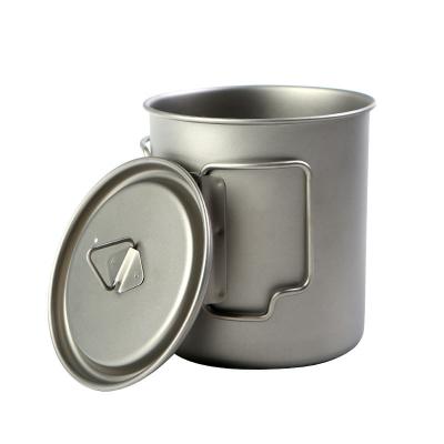 China Lightweight Eco - Friendly Titanium Cup Jar 420ml 750ml Customized Titanium Cup With Lid for sale