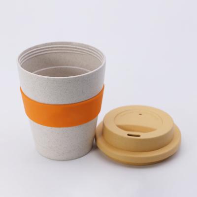 China WeVi 400ml 100% Sustainable Reusable Biodegradable Fiber Bamboo Cups With Silicone Sleeve And Lid for sale