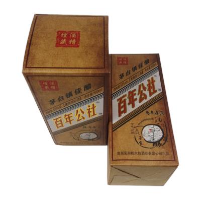 China Recycled Materials Vintage Paperboard Wine Box Old Fashioned Foldable Paper Packaging Boxes For Wine Mailing Box For Wine for sale