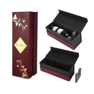 China Recycled Materials Custom Design Wine Box Kraft Paper Panel Wine Gift Box Packaging Wine Box In Luxury Design And Printing for sale