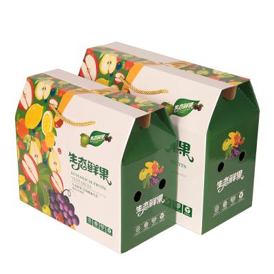 China Recycled Materials Custom CMYK Printed Fruit Boxes Fruit Packaging Box Rigid Paper Box For Fruit for sale