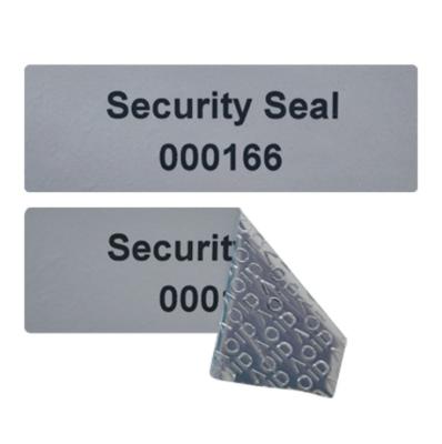 China Anti-counterfeit void security seal labels tamper evident vacuum labels security anti-fake silver special sticker label for sale