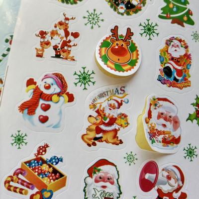 China Waterproof+Eco-friendly Christmas Self Adhesive Sticker Sheet Christmas Sticker In The Sheet Christmas Gift Sealing Stickers In Stock for sale