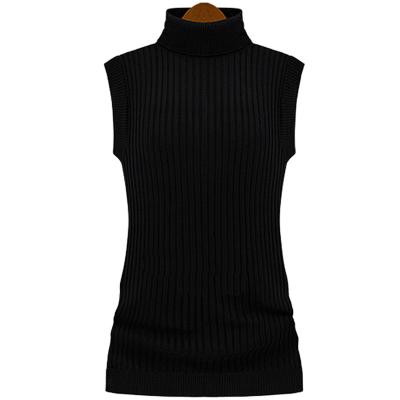 China Anti-Wrinkle Sweater Manufacturer 2020 Autumn New Turtle Neck Slim Sweater Vest Thin Sleeveless Vest Top Collar Women Knitwear for sale