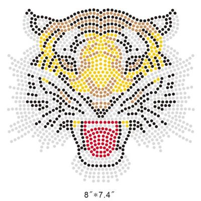 China Tiger Hot Eco-Friendly Fix Crystal Motifs Heat Rhinestone Transfer for sale