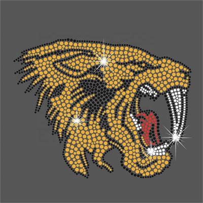 China Eco-Friendly Custom Saber-Toothed Tiger Rhinestone Transfer Design for sale