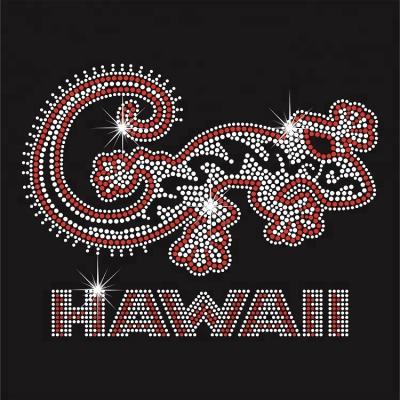 China Flatback Hawaii Gecko Rhinestone Design Iron On Custom Rhinestone Transfer for sale