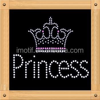 China Letter Crown Princess Rhinestone Transfer Eco - Friendly Design For Baby Clothes for sale