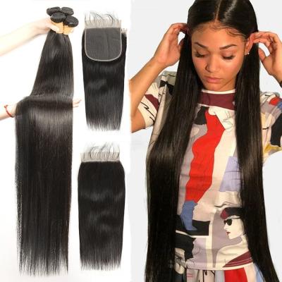 China Wholesale Transparent Curly Loop Lace Closure 4*4 Hair Closure 8-40 Inch Brazilian Hair Bundles With Lace Closure Set for sale