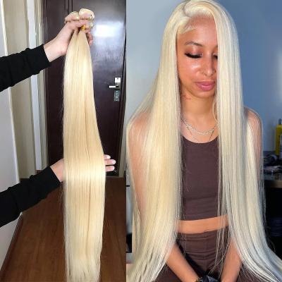 China Best Price Straight 613 Blonde Hair Weave Bundles Brazilian Virgin Hair 613 Bundles With HD Lace Headband Closure for sale