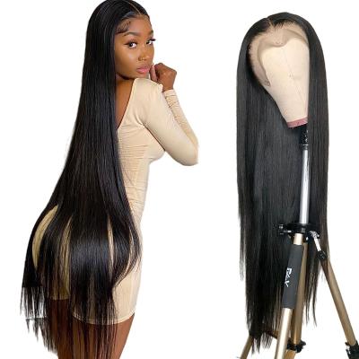 China Pre Plucked Silky Straight Body Wave 150% Density Lace Front Human Hair 13x4 Transparent Raw Indian Hair Wigs 10A Straight for sale