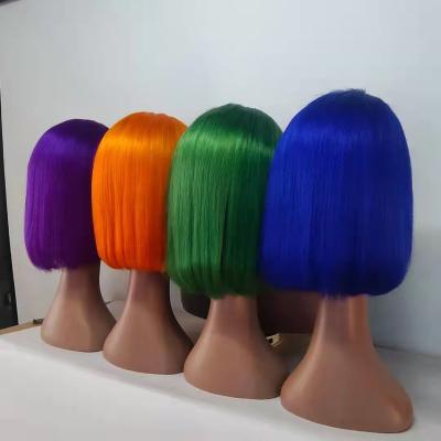 China Wholesale Cheap Virgin Brazilian Remy Hair Full Human Hair 100% Frontal Barely Shedding Colors Soft Thick Straight Human Hair Dangle Wigs for sale