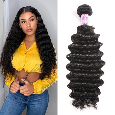 China Deep Wave 12A Grade Double Drawn Raw Virgin Cuticle Aligned Deep Wave Hair Bundles, High Quality Hair Extension Sellers for sale