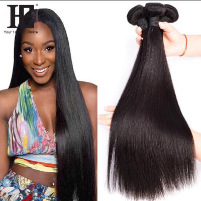 China hairbeauty Silky Straight Wave HC 100% Cuticle Aligned Brazilian Silky Straight Wave Hair Wigs Bundles With Closure Blue Tape Hair Bundles for sale