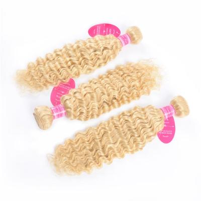 China New Arrival 613 Blonde Deep Wave Bundles With Frontal 613 Virgin Brazilian Hair Lace Closure Deep Wave Bundles With Closure for sale