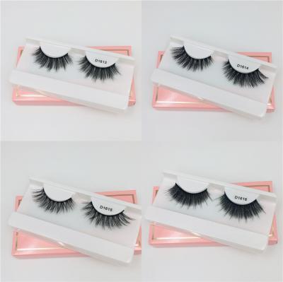 China Wholesale 3D Natural Soft False Mink Lashes Silk Eyelash With Packing Box Priavte Label Vegan Synthetic False Eyelashes Silk Extensions for sale