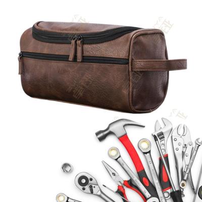 China Professional Leather Organizer Bag Kit Storage Bag Tool Set Hardware Storage Factory OEM PU Tool with Handle for sale