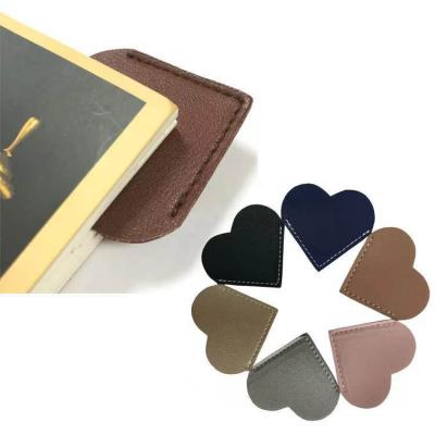 China Promotional Cute Europe Heart Shape Corner Custom Printing Logo Book Marks Cute Leather Bookmark for sale