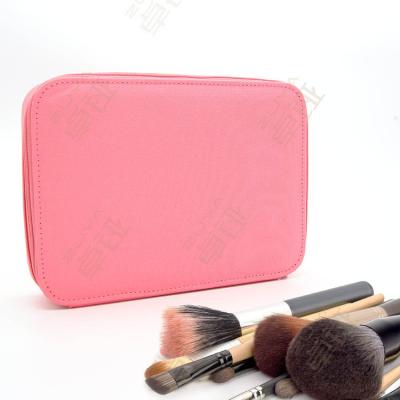 China Custom Japan Style Logo Portable Vegan Cosmetic Women Beauty Makeup Case Girls Travel Toiletries Organizer Bag for sale