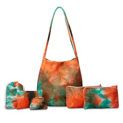 China Lady Factory Direct Wholesale Waterproof Tie Dyed Print Women Fashion Handbag for sale