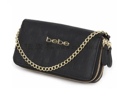 China Fashion Customized Elegant Black Shoulder Bag PU Chain Women Handbag Designer Rectangular Ladies Leather Armpit Bag for sale