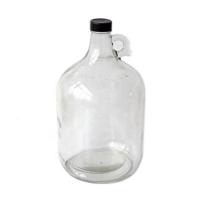 China Recyclable 4L One Gallon Wholesale In Stock California Beer Glass Container Wine Bottle With Black Cap for sale