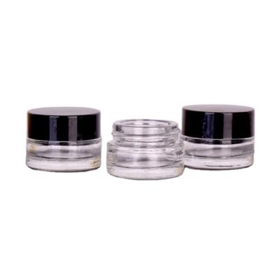 China 15ml Mini Travel Cosmetic Custom Clear Empty Glass Eye Cream Jar With Plastic Screw Cover for sale