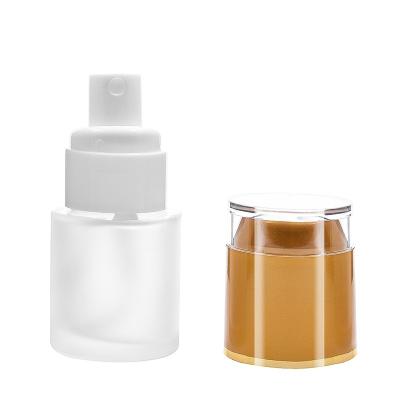 China 30ml/50ml/100ml Empty Cover Round Shape Skin Care Lotion Pump Spray Custom Glass Cosmetic Bottle for sale