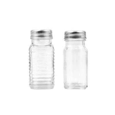 China Hot Selling 60ml Clear Round Glass Food Spice Jar Salt Pepper Storage Packing Jar With Plastic Lid for sale