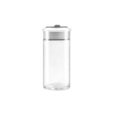 China Hot Selling 80ml Clear Round Glass Food Spice Jar Salt Pepper Storage Packing Jar With Plastic Lid for sale