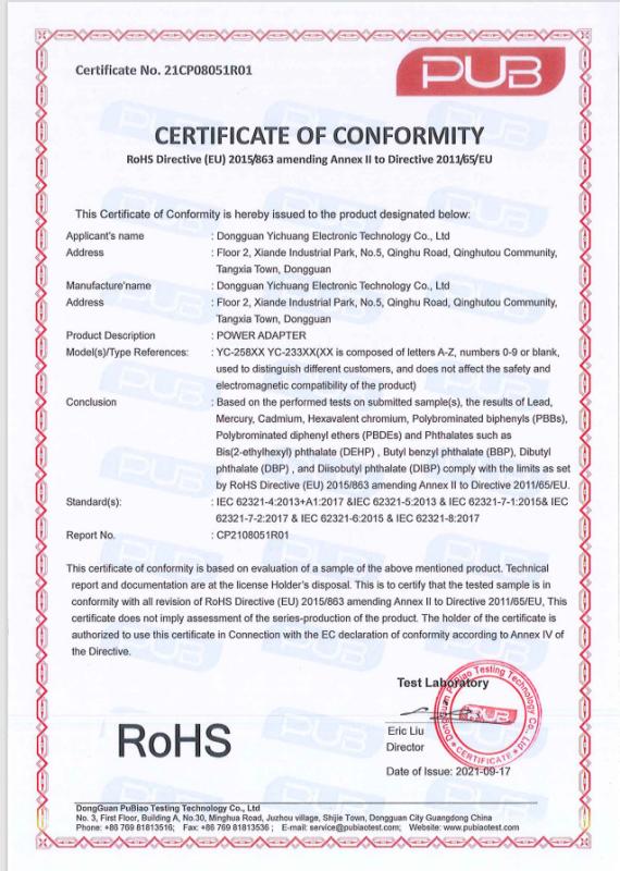 RoHS - Shenzhen Beckii Electronic Technology Co., Ltd.