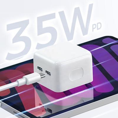 China Factory 35W Call Phone Charger US/EU/UK PD 3.0 Wall Fast Chargeing 35W Two Type Mobile Phone C Charger Mobile Phone Chargers For iphone for sale